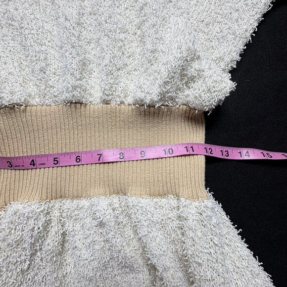 SABO SKIRT Women Dress Long Balloon Sleeves High Waist Knit Sz L Ivory 6-29 - Picture 12 of 16